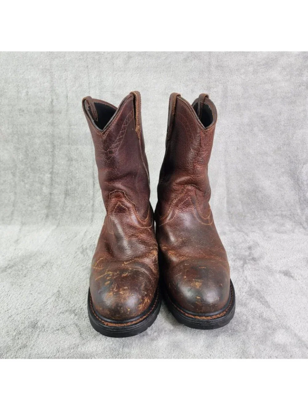 Mens Ariat Brown Leather Sierra Steel Toe Work Boots Waterproof Size 10D